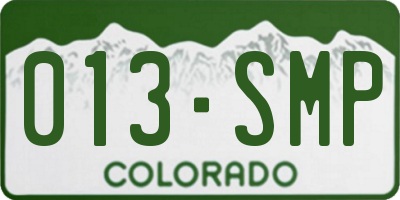 CO license plate 013SMP