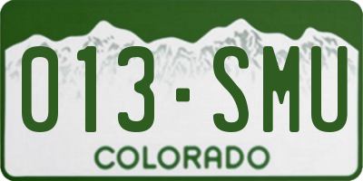 CO license plate 013SMU