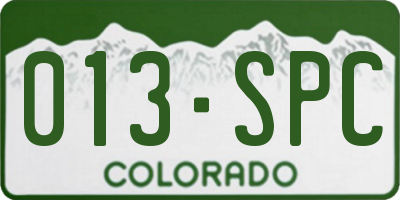 CO license plate 013SPC