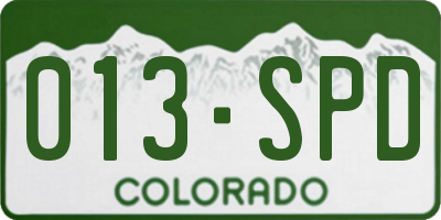 CO license plate 013SPD