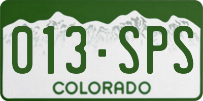 CO license plate 013SPS