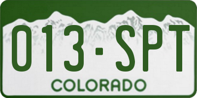 CO license plate 013SPT