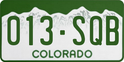 CO license plate 013SQB