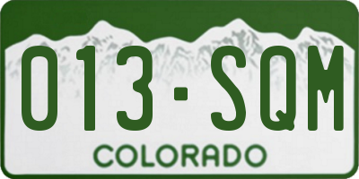 CO license plate 013SQM