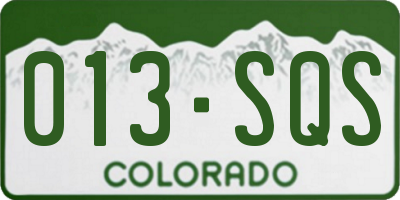 CO license plate 013SQS