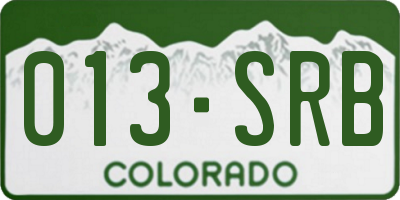 CO license plate 013SRB