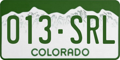 CO license plate 013SRL