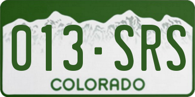 CO license plate 013SRS