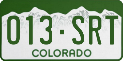 CO license plate 013SRT