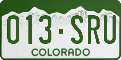 CO license plate 013SRU