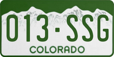 CO license plate 013SSG