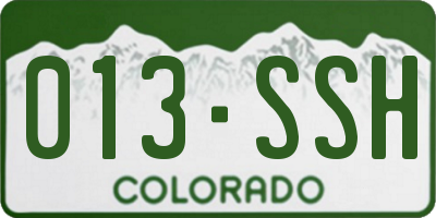 CO license plate 013SSH