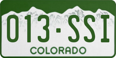 CO license plate 013SSI