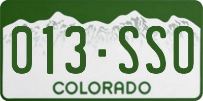 CO license plate 013SSO