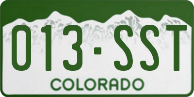 CO license plate 013SST