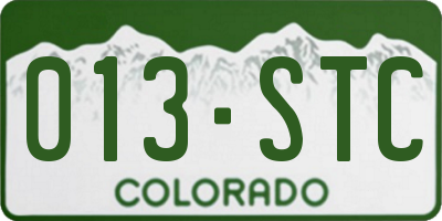 CO license plate 013STC