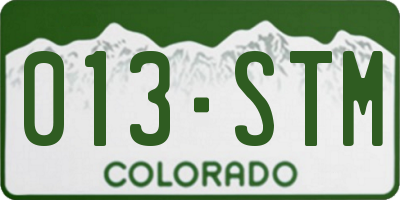CO license plate 013STM