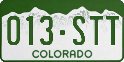 CO license plate 013STT