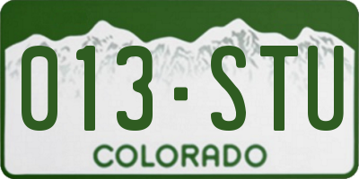 CO license plate 013STU