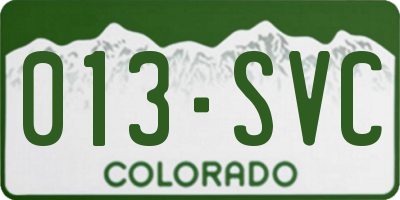 CO license plate 013SVC