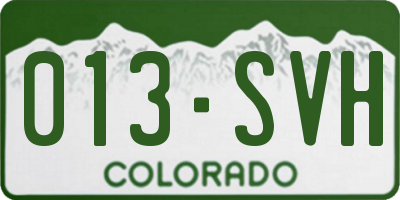 CO license plate 013SVH