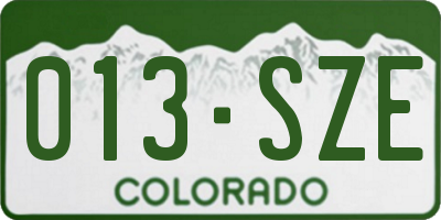 CO license plate 013SZE