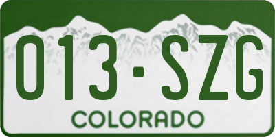 CO license plate 013SZG