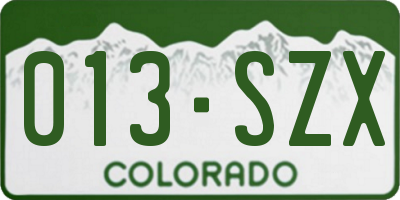 CO license plate 013SZX