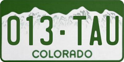 CO license plate 013TAU