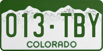 CO license plate 013TBY