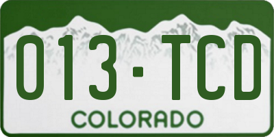 CO license plate 013TCD