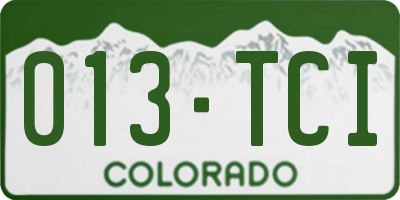 CO license plate 013TCI