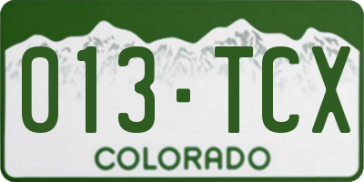 CO license plate 013TCX