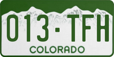 CO license plate 013TFH