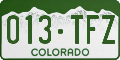 CO license plate 013TFZ