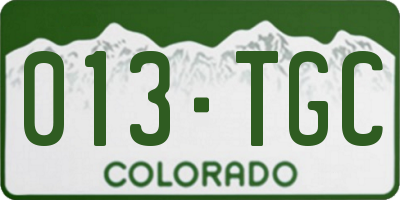 CO license plate 013TGC