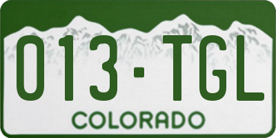 CO license plate 013TGL