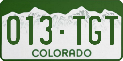 CO license plate 013TGT
