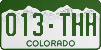 CO license plate 013THH
