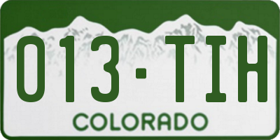 CO license plate 013TIH