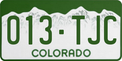 CO license plate 013TJC