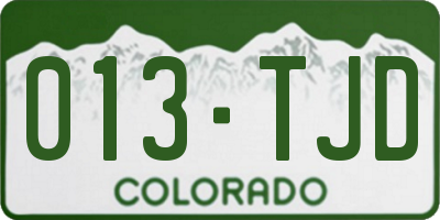 CO license plate 013TJD