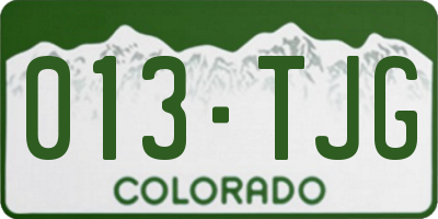 CO license plate 013TJG