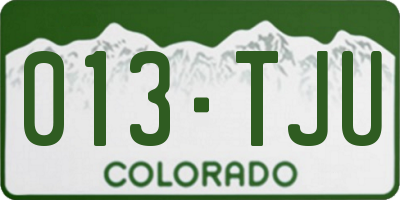 CO license plate 013TJU