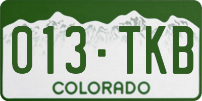 CO license plate 013TKB