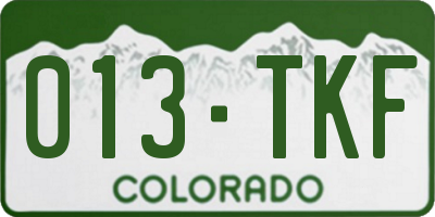 CO license plate 013TKF