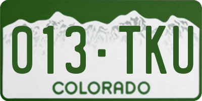 CO license plate 013TKU