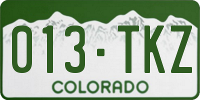 CO license plate 013TKZ