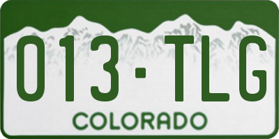 CO license plate 013TLG