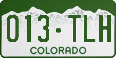 CO license plate 013TLH